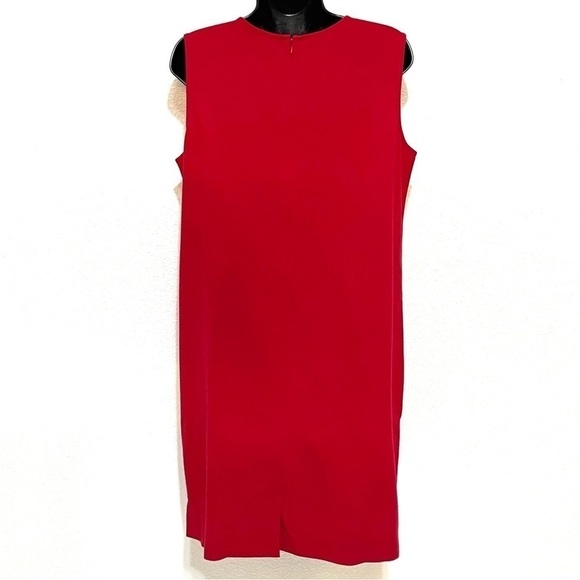 J. JILL Woman Red Midi Scoop Neck Sleeveless Dress Size 12P - Picture 4 of 15